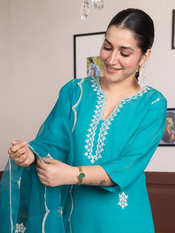 VP 9749 T Rama Viscose Rayon Kurta with Trousers & Dupatta Suits